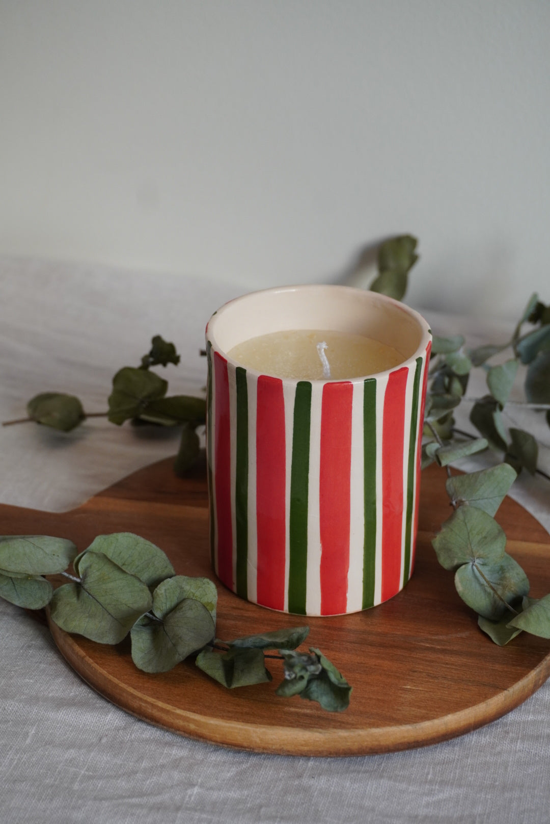 Vela rayas Rojo+Verde