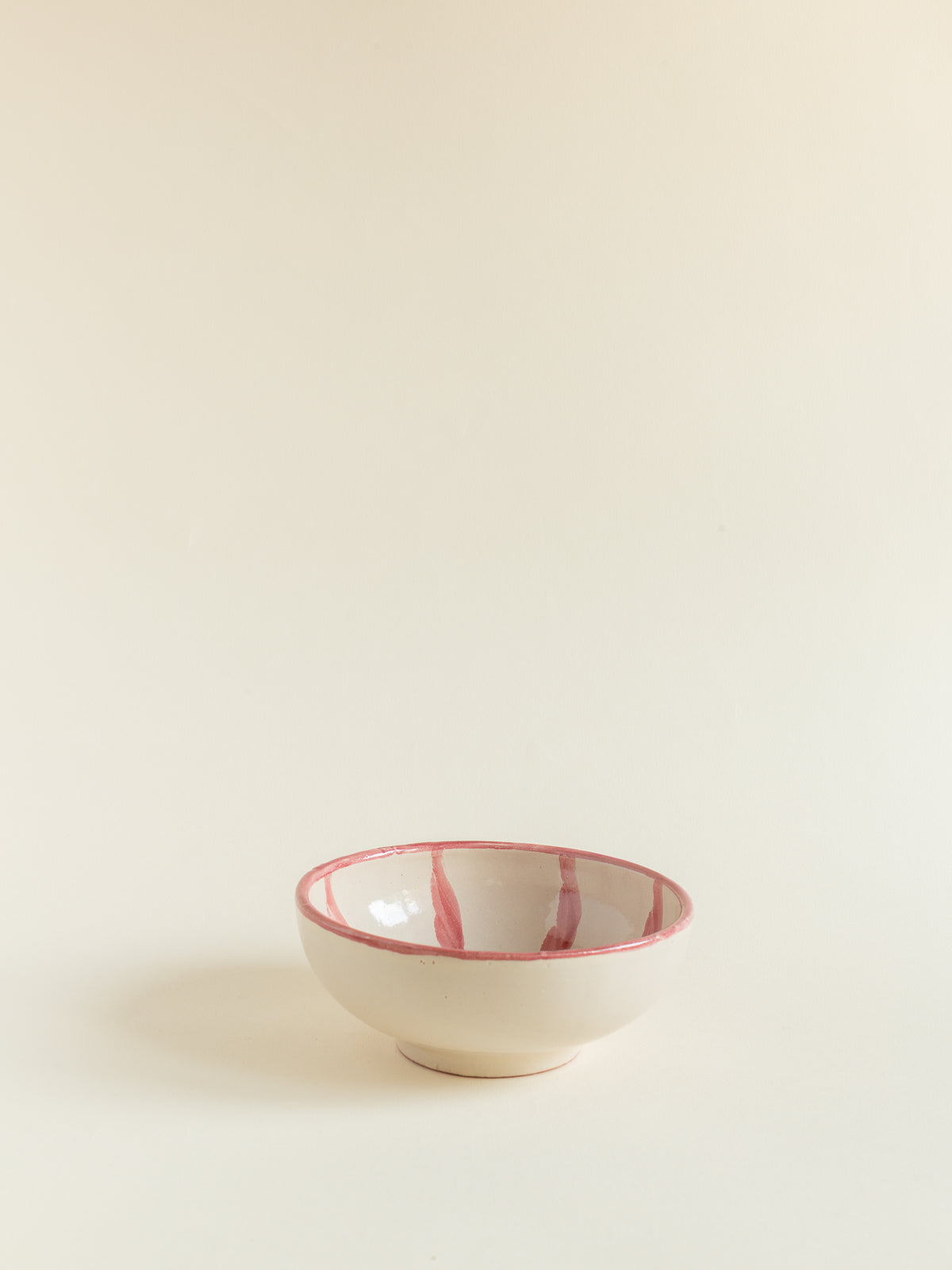 Pink striped snack bowl