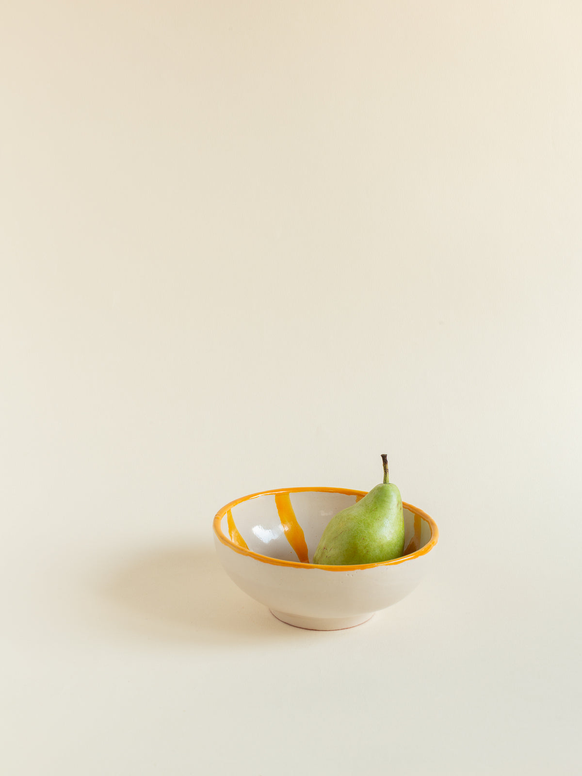 Yellow striped appetizer bowl