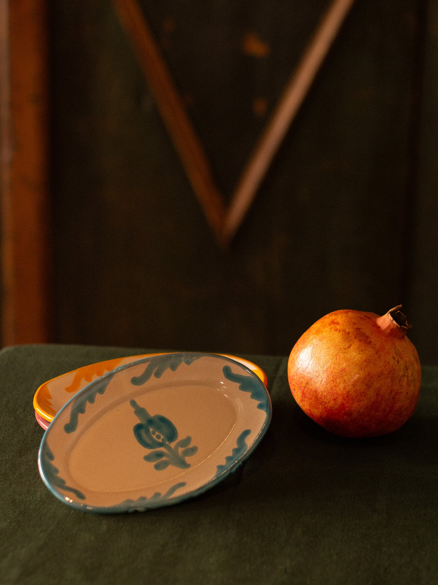 Fuente Ovalada Pequeña Azul Celeste