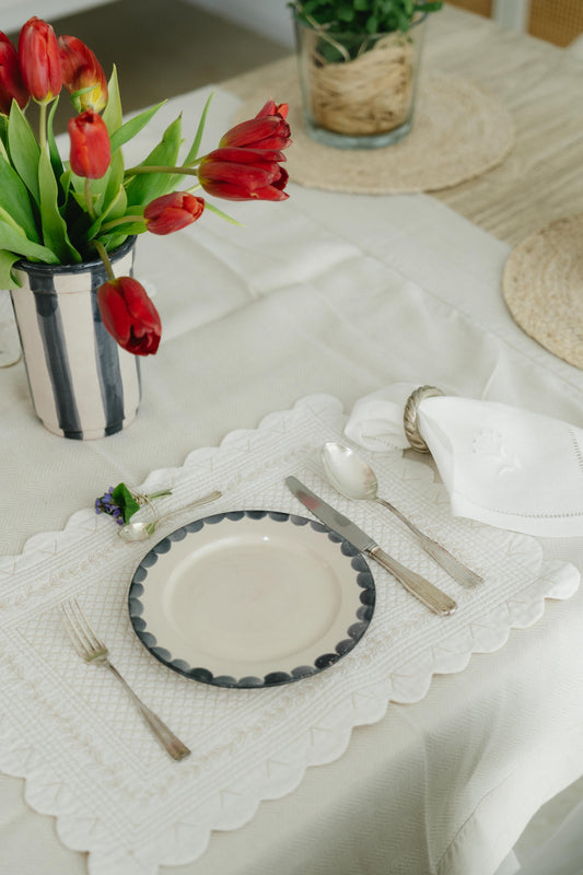 Plato Media Luna Azul Petróleo