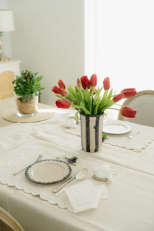 Botellero a rayas Azul Petróleo