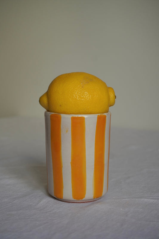 Vasos de cerámica rayas Andalucía amarillo