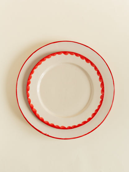 Plato 26cm linea fina Rojo