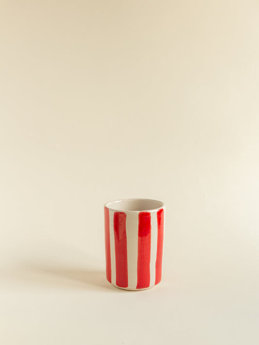 Vasos de cerámica rayas rojo