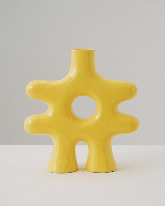 Jarrón decorativo Hashtag Feztin Amarillo