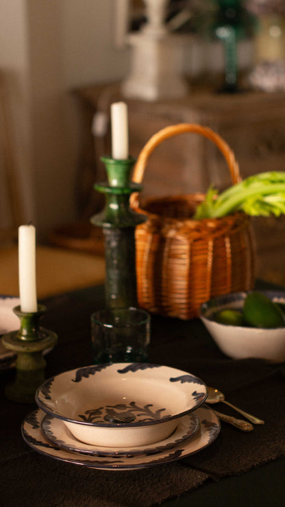 Set pareja Azul petróleo + platos hondos