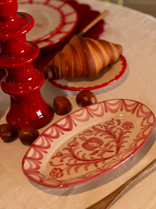 Fuente Ovalada Grande Rosa