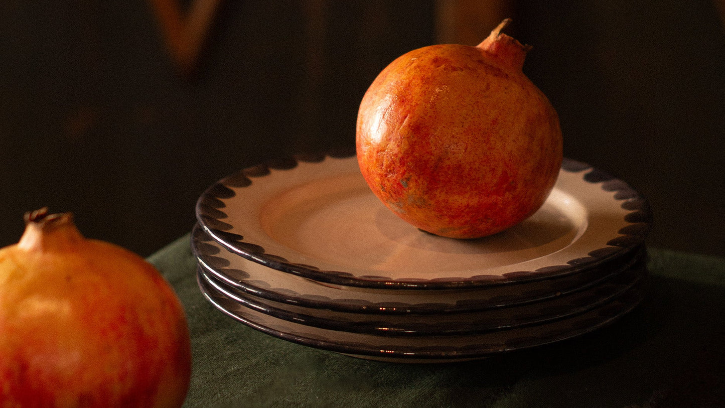 Plato Media Luna Azul Petróleo