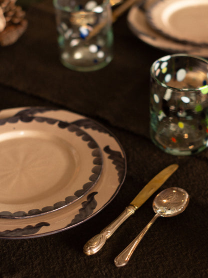 Plato Media Luna Azul Petróleo