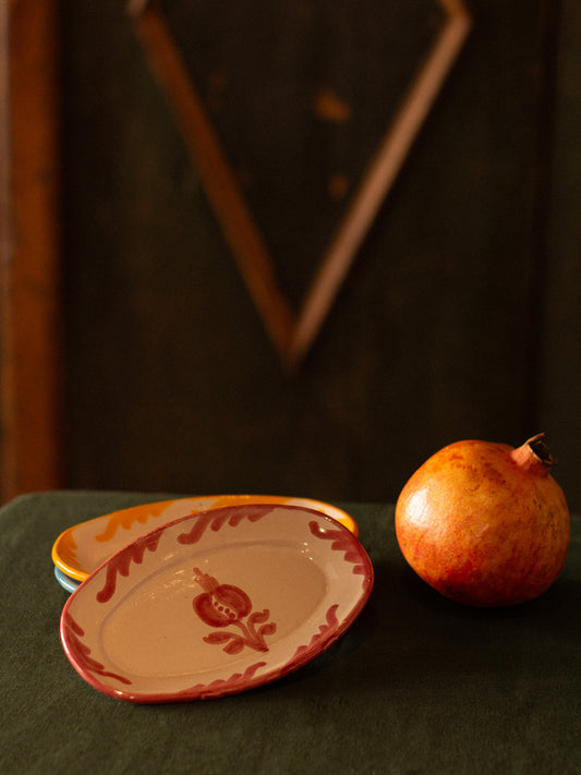 Fuente Ovalada Pequeña Rosa